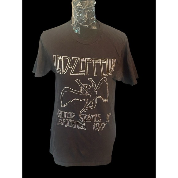 Led Zeppelin 1977 USA Tour T-Shirt Women's Small Iconic Icarus Graphic Band Tee - Picture 1 of 6